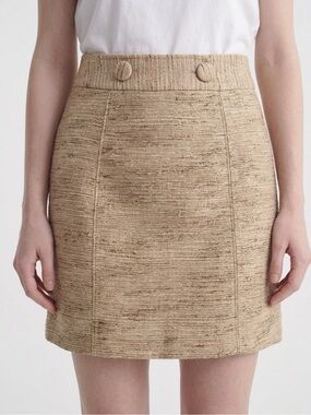 Ann Taylor Womens Ivory Cream Sparkle A-Line Tweed Skirt (Size 6)